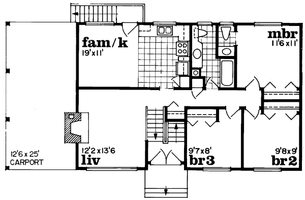 House Plan 55140 Level One