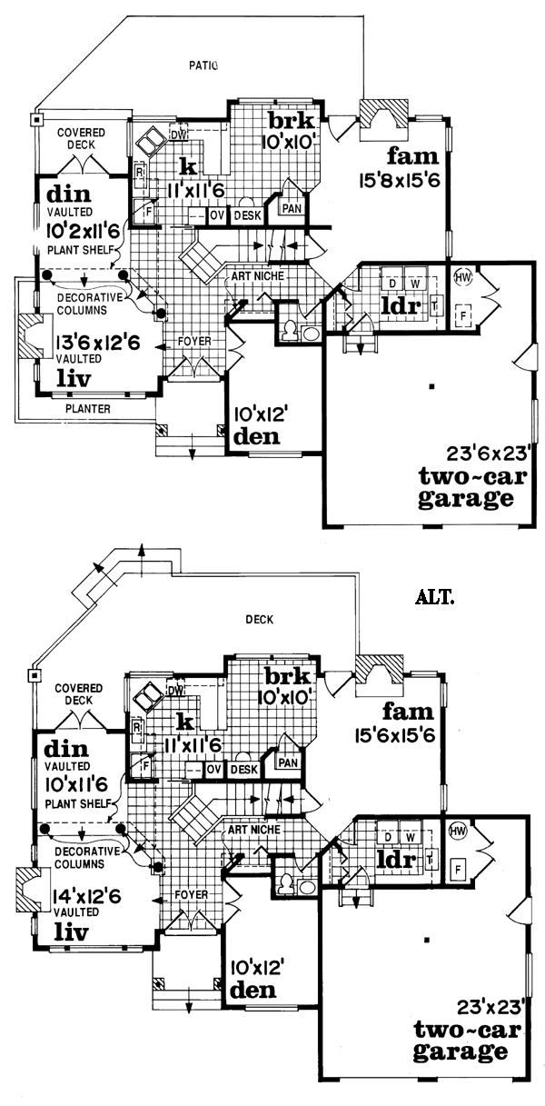 House Plan 55484 Level One