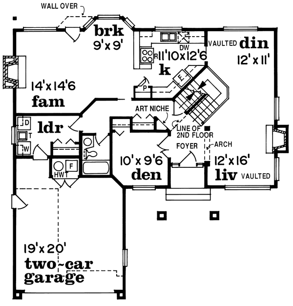 House Plan 55485 Level One