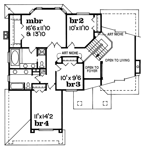 House Plan 55485 Level Two