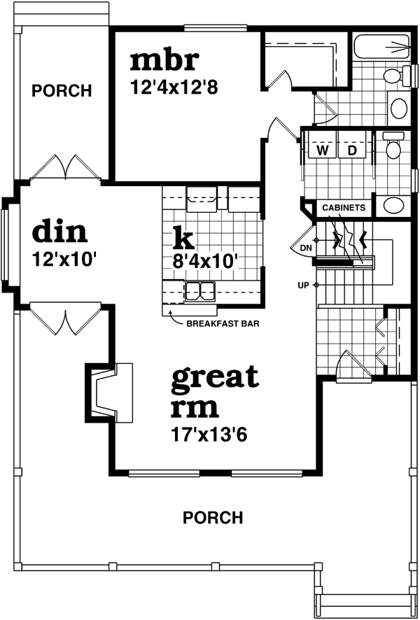 House Plan 55487 Level One