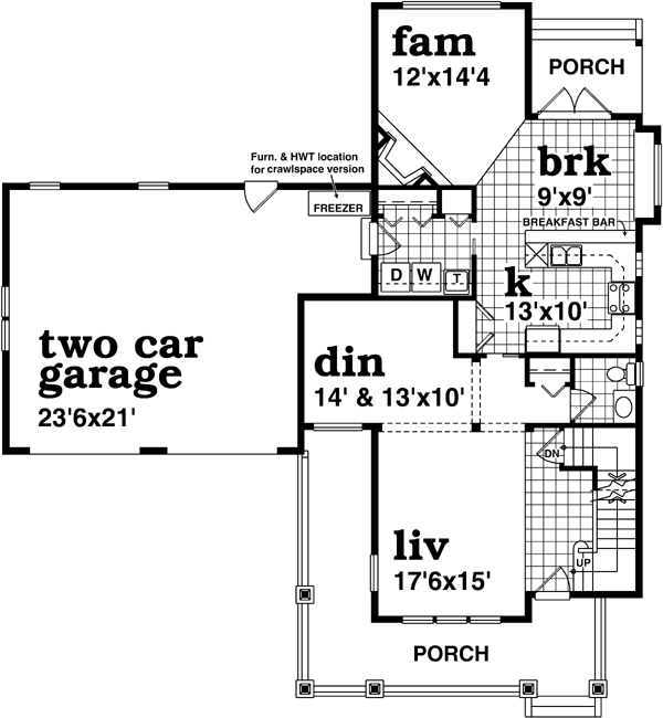 House Plan 55488 Level One