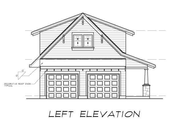 Craftsman Plan with 905 Sq. Ft., 1 Bedrooms, 1 Bathrooms, 2 Car Garage Picture 2