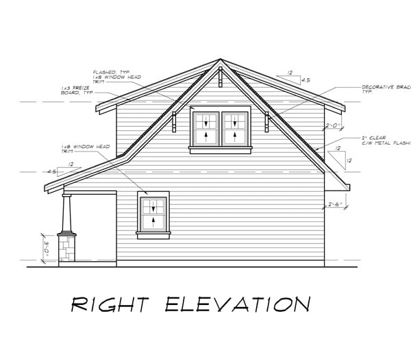 Craftsman Plan with 905 Sq. Ft., 1 Bedrooms, 1 Bathrooms, 2 Car Garage Picture 3