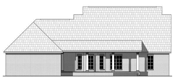 Country, Farmhouse, Southern, Traditional Plan with 1934 Sq. Ft., 3 Bedrooms, 2 Bathrooms, 2 Car Garage Rear Elevation