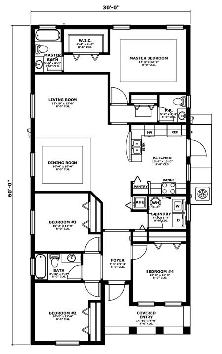 House Plan 55713 Level One