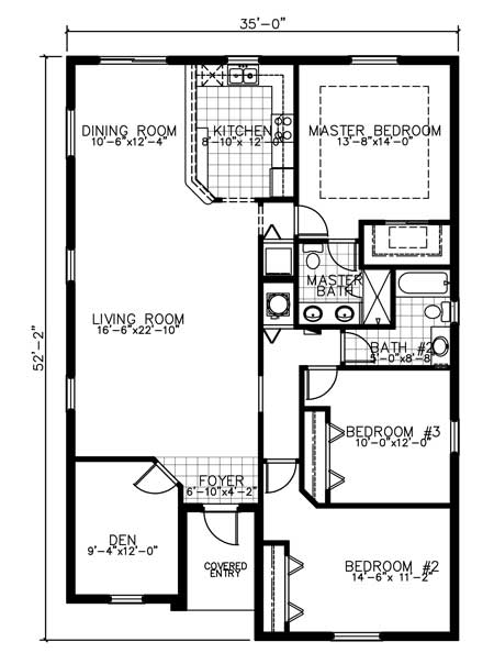 House Plan 55716 Level One