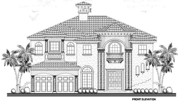 Mediterranean Plan with 4073 Sq. Ft., 4 Bedrooms, 5 Bathrooms, 2 Car Garage Picture 11