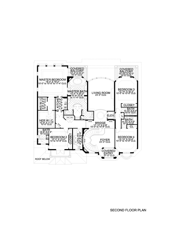 House Plan 55774 Level Two