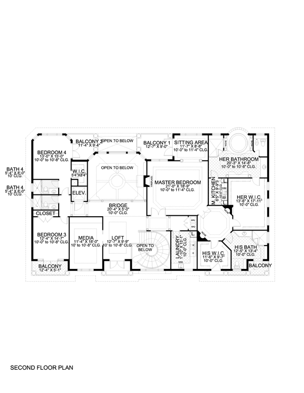 House Plan 55793 Level Two