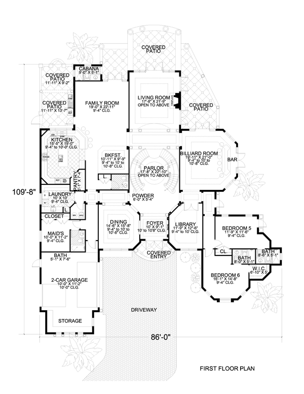 House Plan 55807 Level One