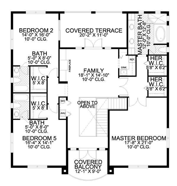 House Plan 55847 Level Two