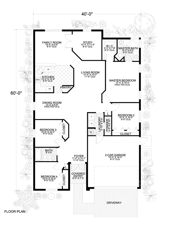 House Plan 55864 Level One