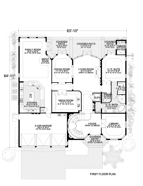 House Plan 55903 Level One