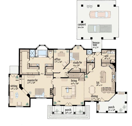 House Plan 56328 Level One