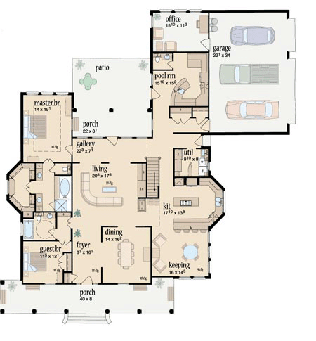 House Plan 56333 Level One