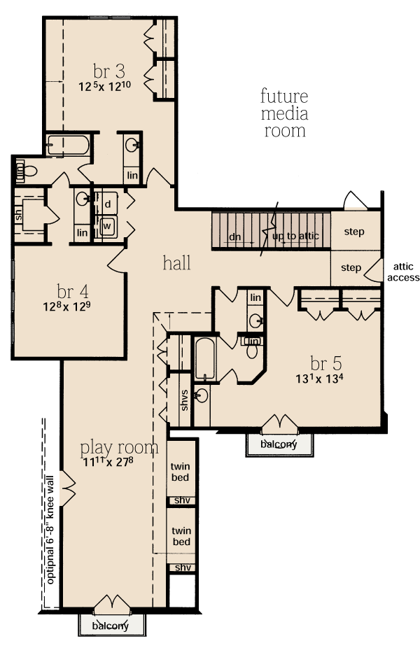 House Plan 56334 Level Two