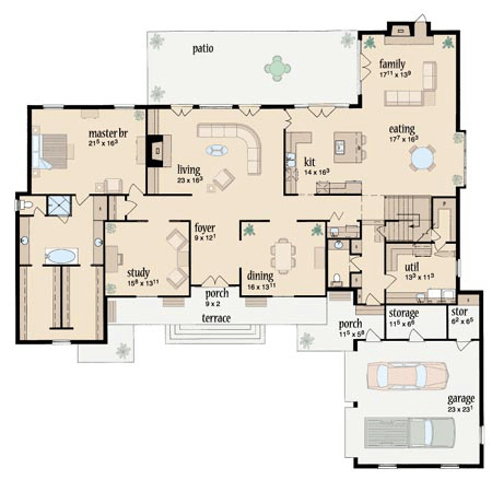 House Plan 56336 Level One