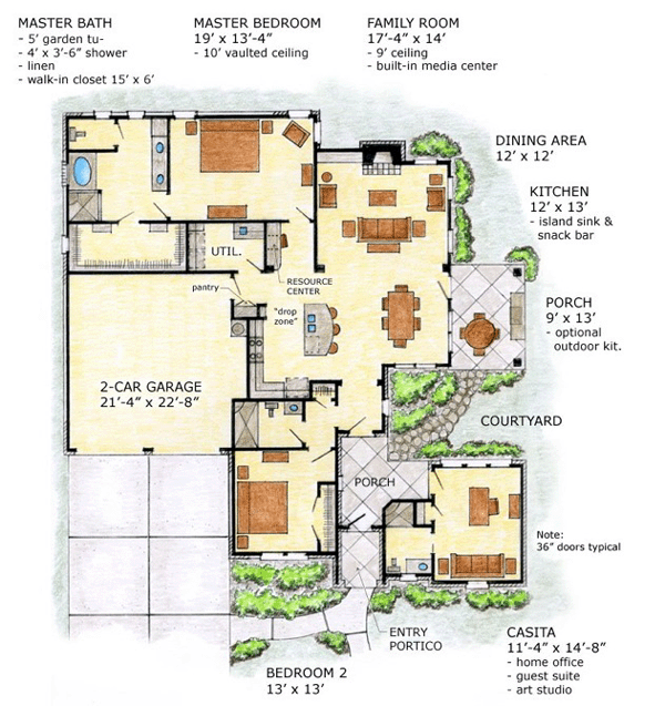 House Plan 56522 Level One