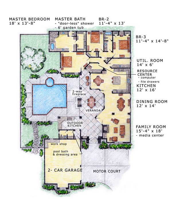 House Plan 56530 Level One
