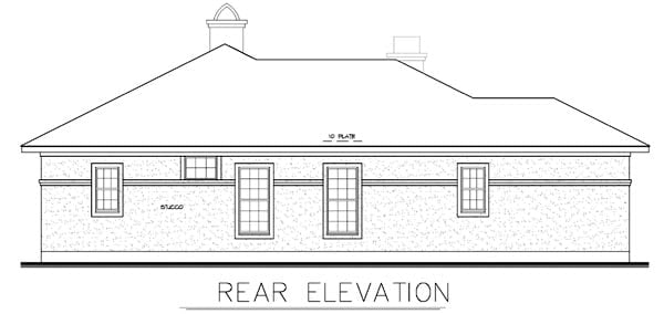House Plan 56530 Rear Elevation