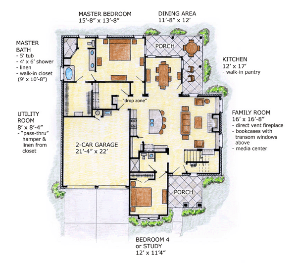 House Plan 56532 Level One