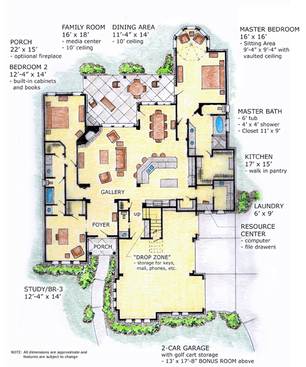 House Plan 56538 Level One