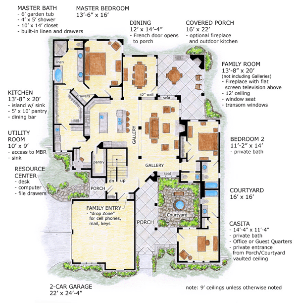 Plan 56542 | European Style with 4 Bed, 4 Bath, 2 Car Garage