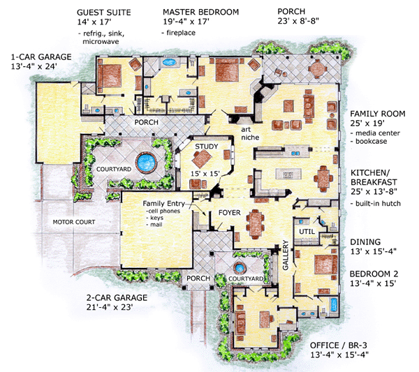 House Plan 56550 Level One
