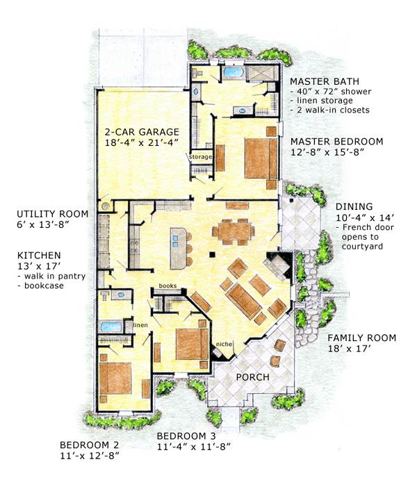 House Plan 56558 Level One