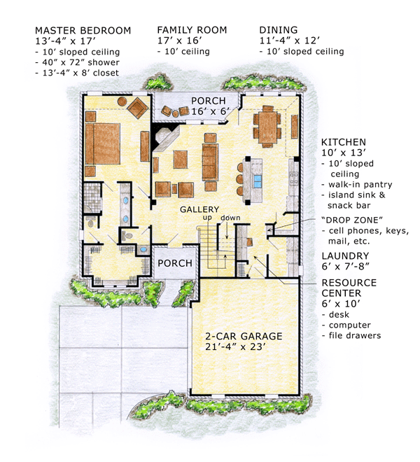 House Plan 56560 Level One