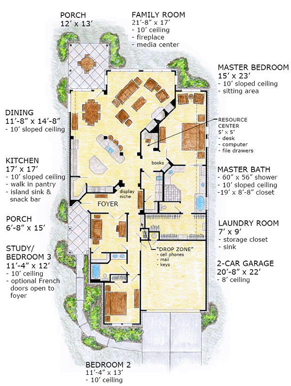 House Plan 56565 Level One