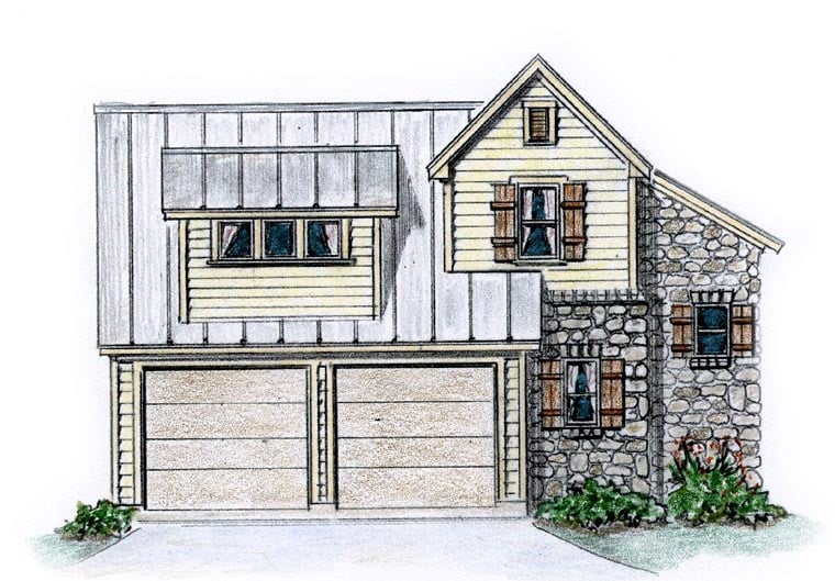 Country, Farmhouse, Traditional Plan with 2670 Sq. Ft., 4 Bedrooms, 3 Bathrooms, 2 Car Garage Picture 2