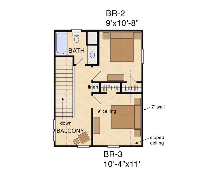 House Plan 56586 Level Two