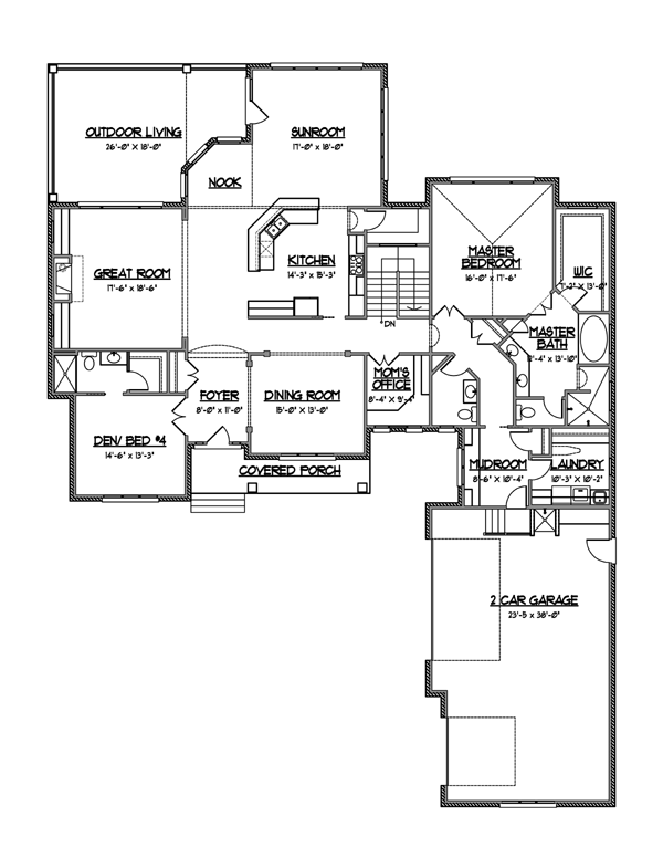 House Plan 56606 Level One