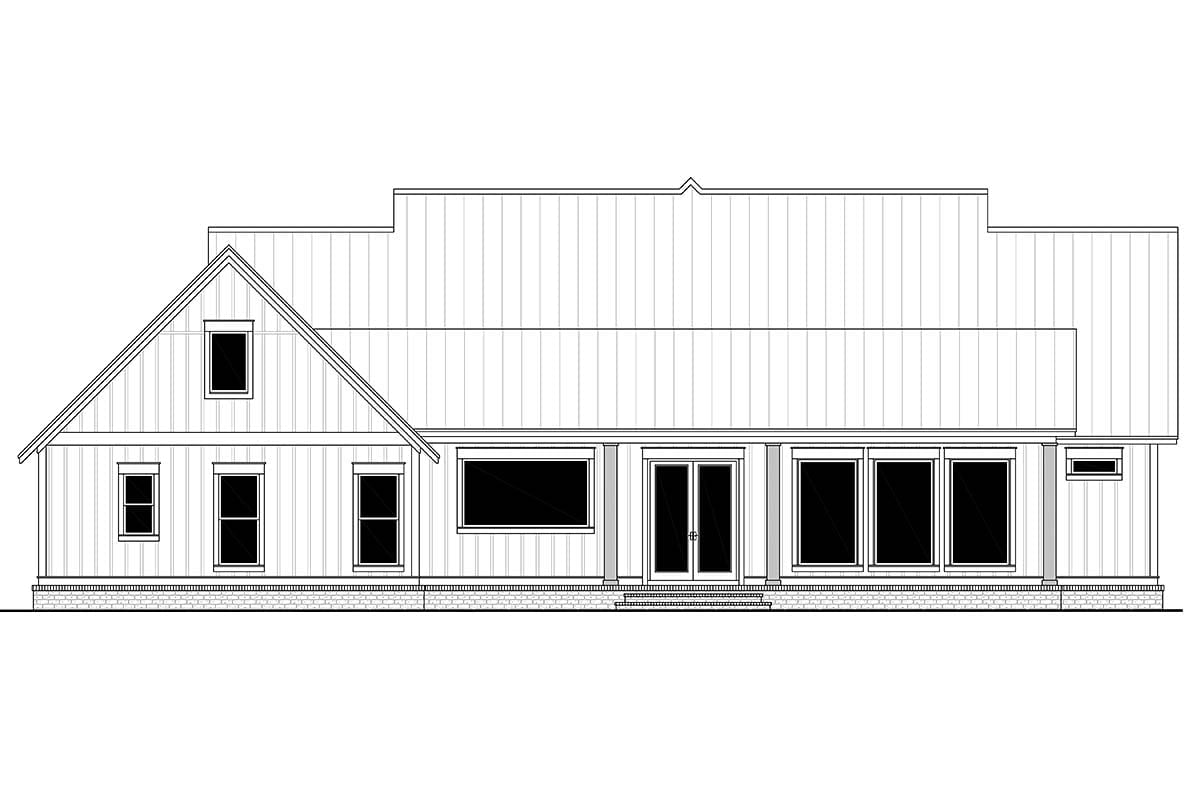 House Plan 56700 Rear Elevation