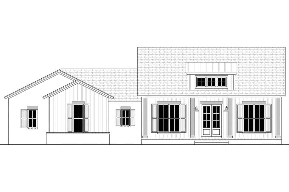 Country, Craftsman, Farmhouse, Traditional Plan with 2044 Sq. Ft., 3 Bedrooms, 3 Bathrooms, 2 Car Garage Picture 4