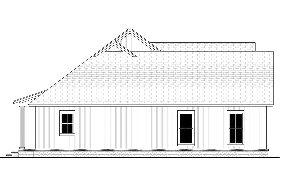 Country, Farmhouse, New American Style, One-Story, Traditional Plan with 1706 Sq. Ft., 3 Bedrooms, 2 Bathrooms, 2 Car Garage Picture 3