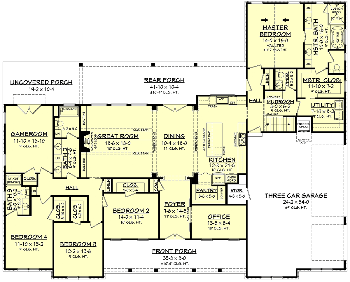House Plan 56716 Level One