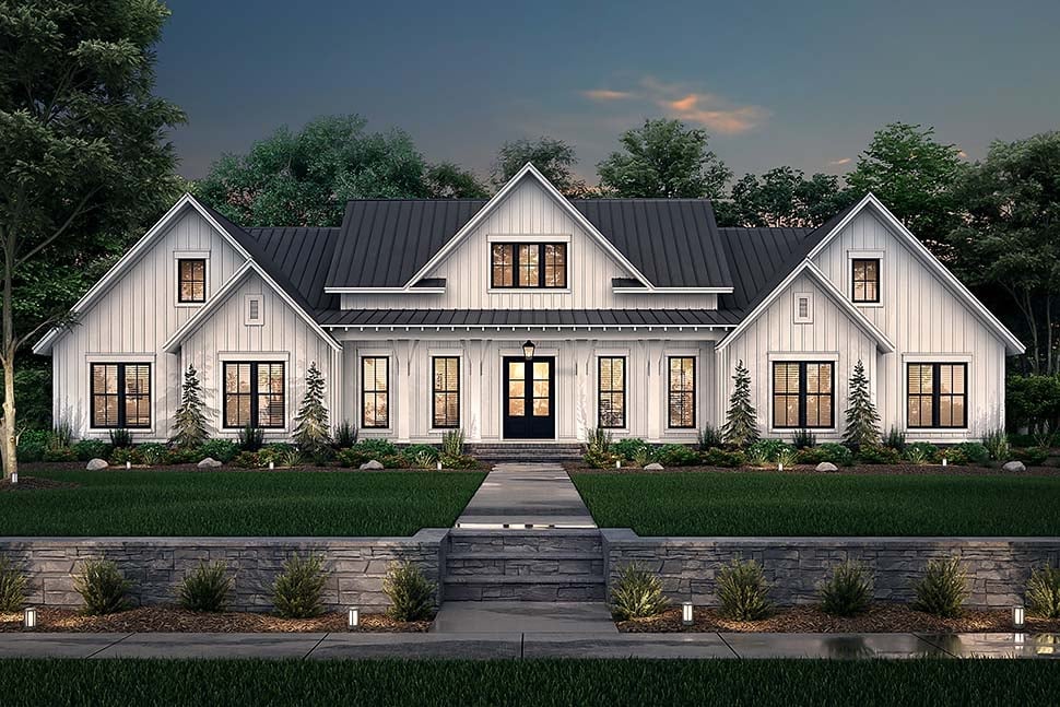 Country, Farmhouse, New American Style, Traditional Plan with 3086 Sq. Ft., 4 Bedrooms, 4 Bathrooms, 3 Car Garage Picture 5