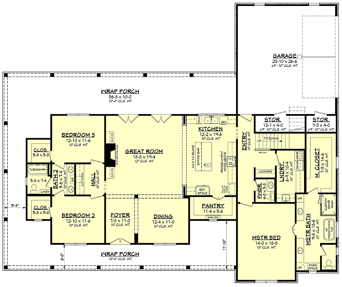 House Plan 56717 Level One
