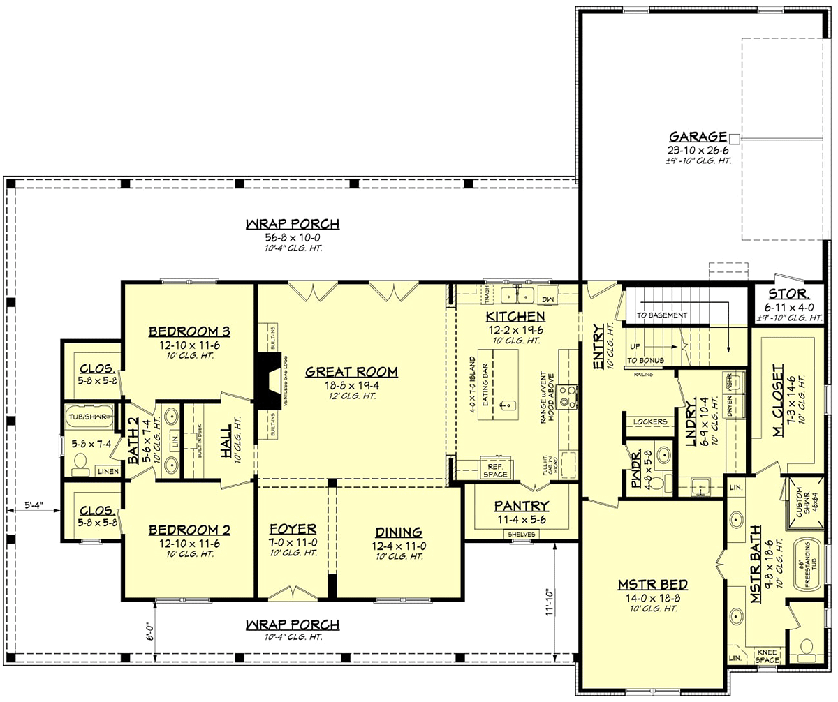 House Plan 56717 Alternate Level One