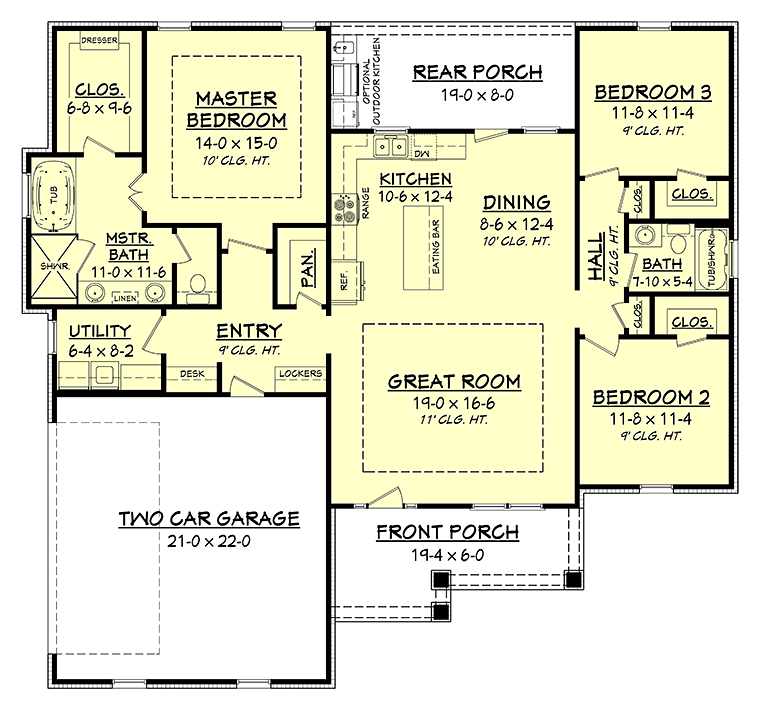 House Plan 56901 Level One