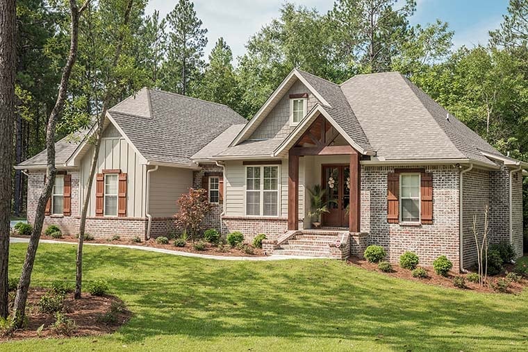 Country, Craftsman, Traditional Plan with 1769 Sq. Ft., 3 Bedrooms, 2 Bathrooms, 2 Car Garage Picture 2