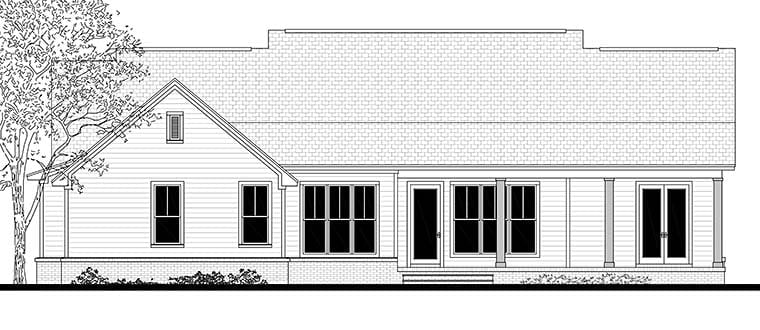 House Plan 56909 Rear Elevation