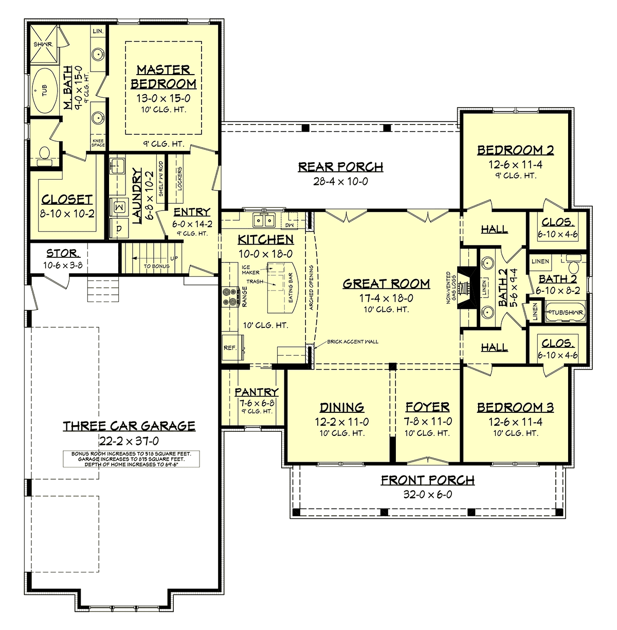 House Plan 56912 Alternate Level One