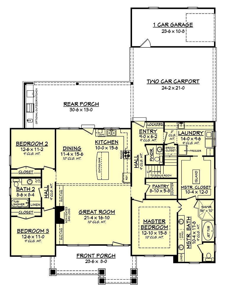 House Plan 56914 Level One