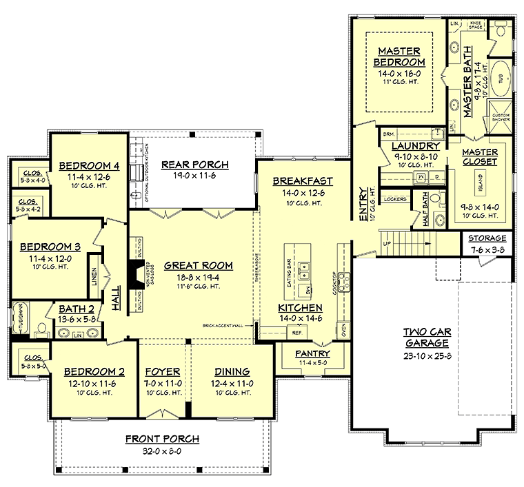 House Plan 56925 Level One