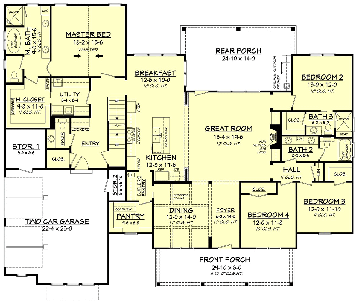 Plan 56926 Modern Farmhouse Floor Plans Offering 2742 Sq Ft 4