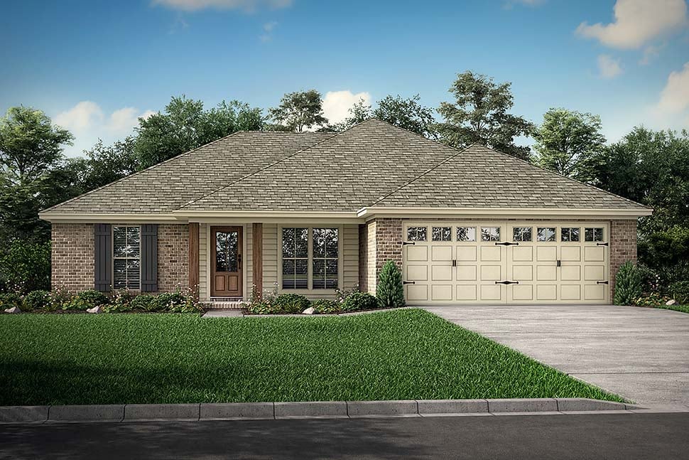 Country, Ranch, Traditional Plan with 1300 Sq. Ft., 3 Bedrooms, 2 Bathrooms, 2 Car Garage Picture 9